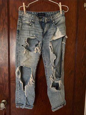 Aeropostale Light Blue Boyfriend Distressed Jeans